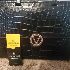Valentino black croc handbag